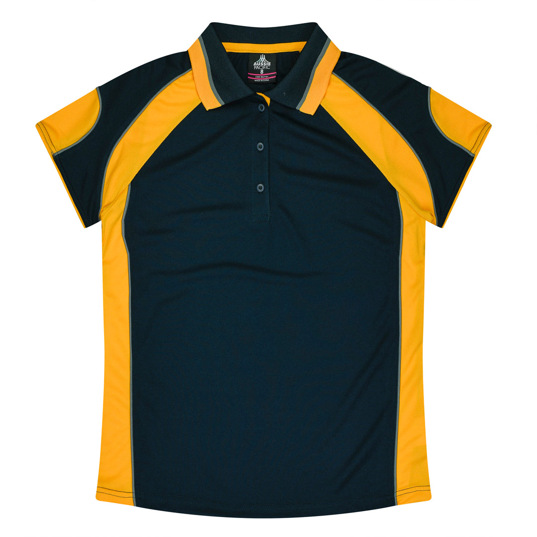House of Uniforms The Murray Polo | Ladies Aussie Pacific Navy/Gold
