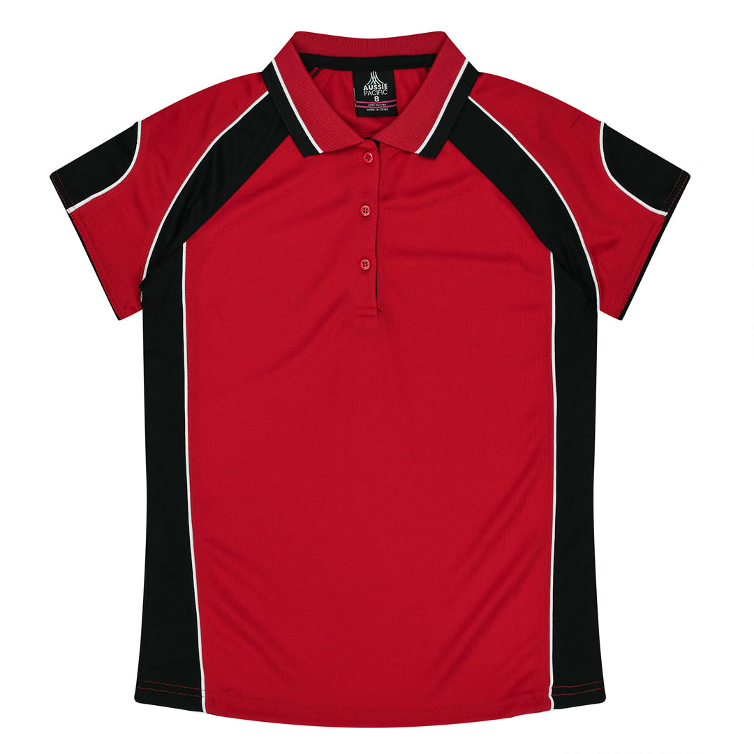 House of Uniforms The Murray Polo | Ladies Aussie Pacific Red/Black