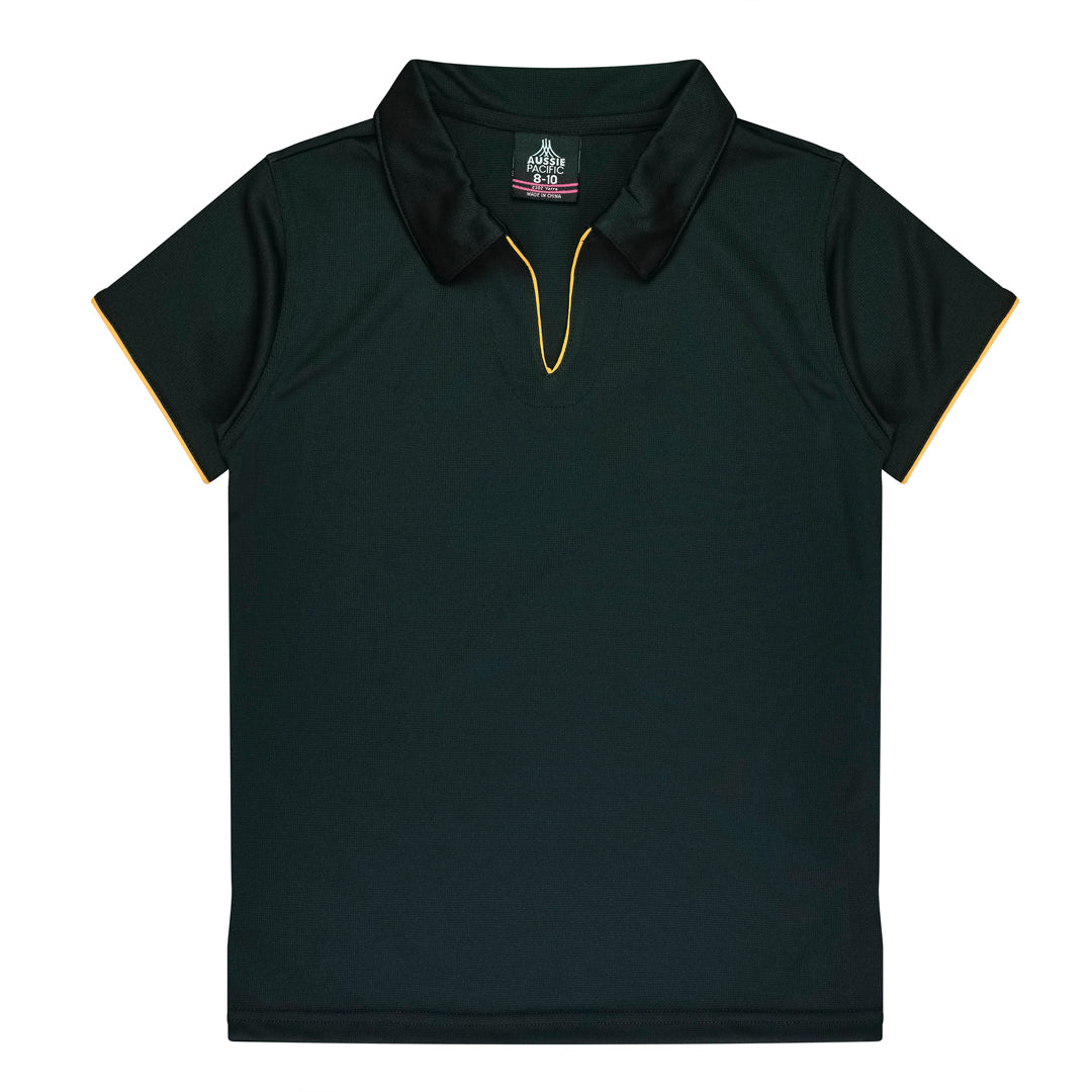 House of Uniforms The Yarra Polo | Ladies Aussie Pacific Black/Gold