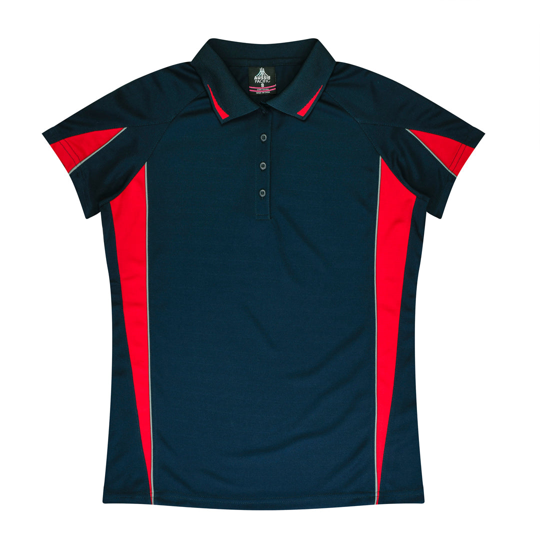 House of Uniforms The Eureka Polo Shirt | Ladies Aussie Pacific Navy/Red