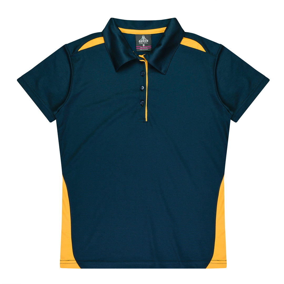 House of Uniforms The Paterson Polo Shirt | Plus | Ladies Aussie Pacific Navy/Gold