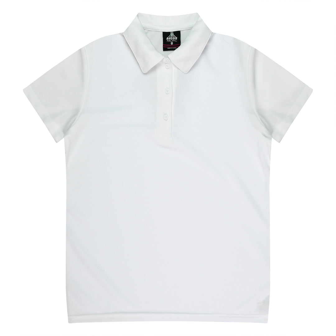 House of Uniforms The Botany Polo | Ladies | Short Sleeve Aussie Pacific White