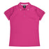 House of Uniforms The Flinders Polo | Ladies | Short Sleeve | Plus Aussie Pacific Hot Pink/White