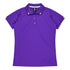 House of Uniforms The Flinders Polo | Ladies | Short Sleeve | Plus Aussie Pacific Purple/White