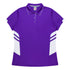 House of Uniforms The Tasman Polo | Ladies | Short Sleeve | Mixed Base Aussie Pacific Purple/White