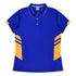 House of Uniforms The Tasman Polo | Ladies | Short Sleeve | Blue Base Aussie Pacific Royal/Gold