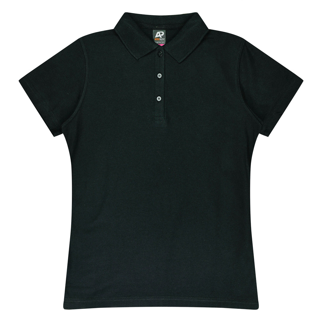 House of Uniforms The Hunter Polo | Ladies | Short Sleeve Aussie Pacific Black