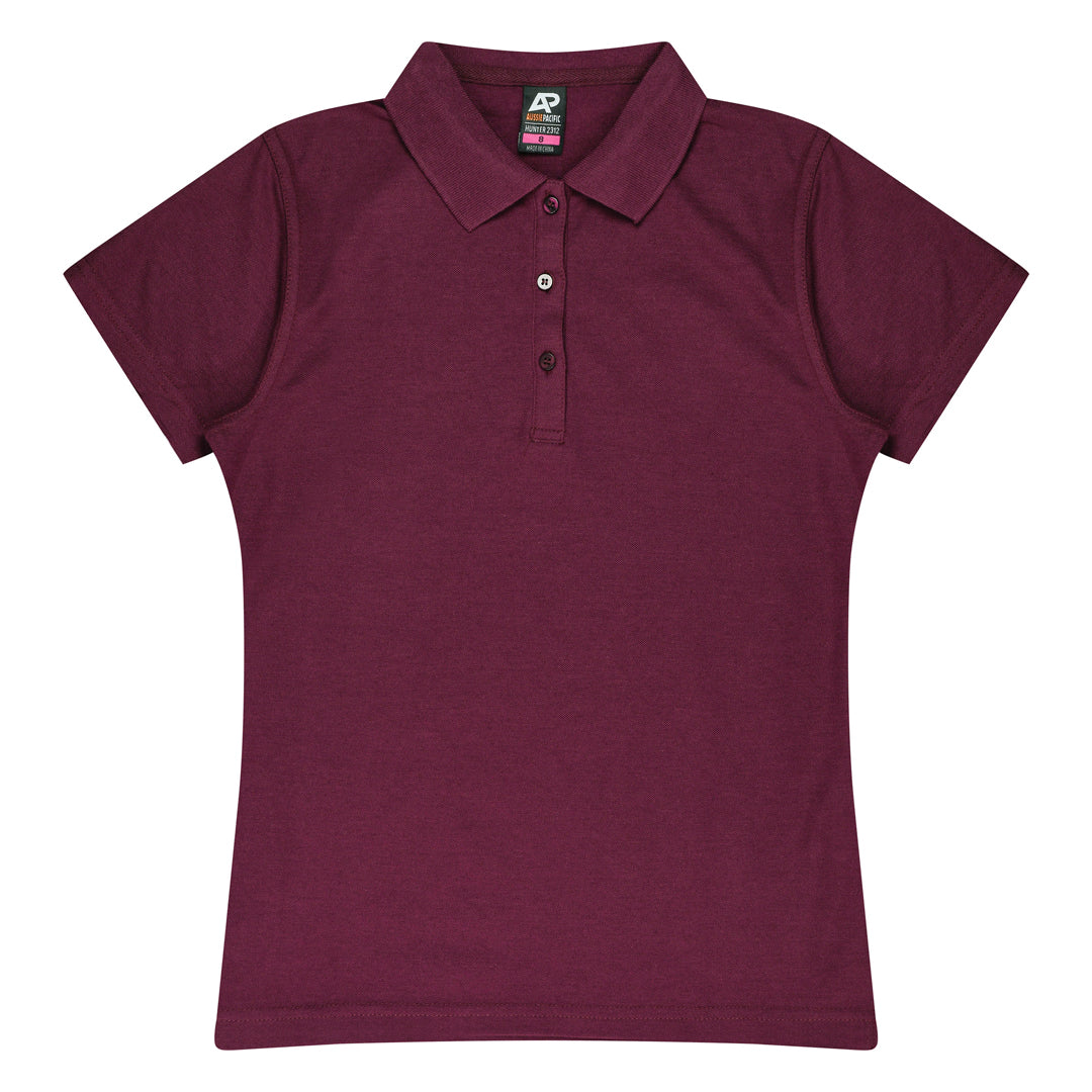 House of Uniforms The Hunter Polo | Ladies | Short Sleeve Aussie Pacific Maroon