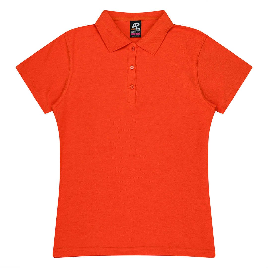 House of Uniforms The Hunter Polo | Ladies | Short Sleeve | Plus Aussie Pacific Orange