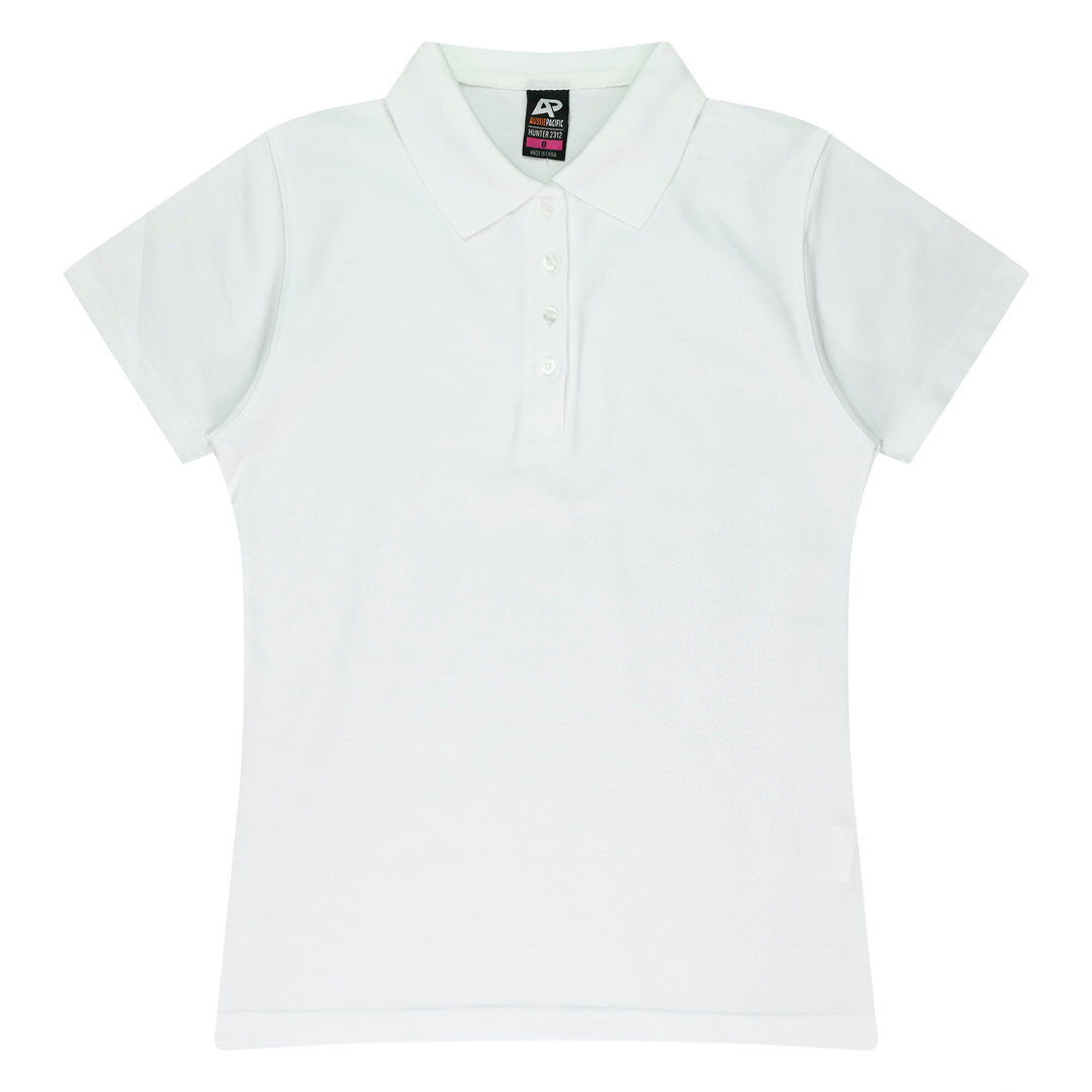 House of Uniforms The Hunter Polo | Ladies | Short Sleeve Aussie Pacific White