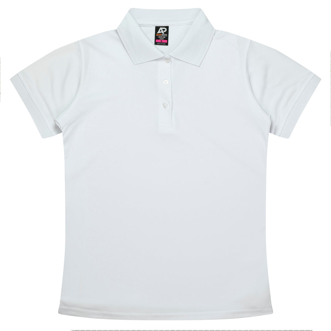 House of Uniforms The Lachlan Polo | Ladies | Short Sleeve Aussie Pacific White