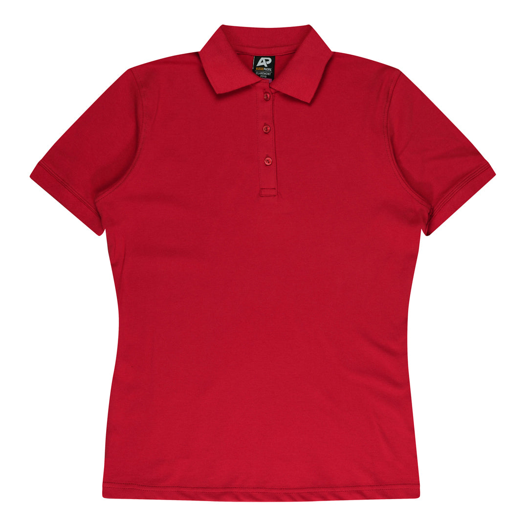 House of Uniforms The Claremont Polo | Ladies | Short Sleeve | Plus Aussie Pacific Red