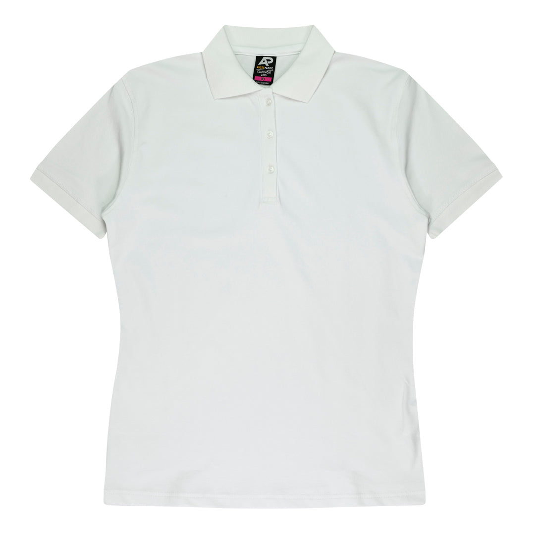 House of Uniforms The Claremont Polo | Ladies | Short Sleeve Aussie Pacific White