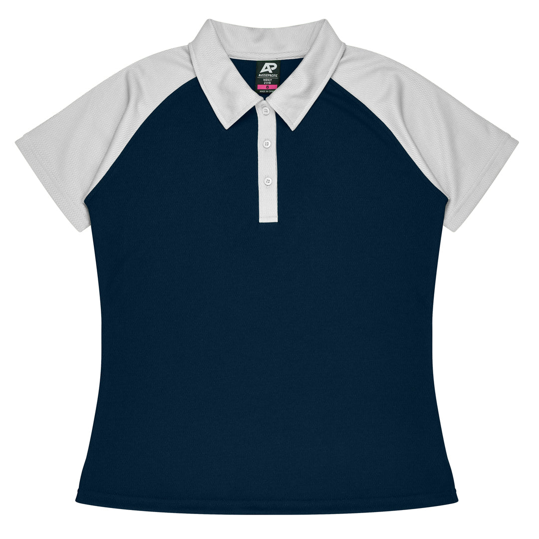 House of Uniforms The Manly Beach Polo | Ladies | Short Sleeve Aussie Pacific Navy/White