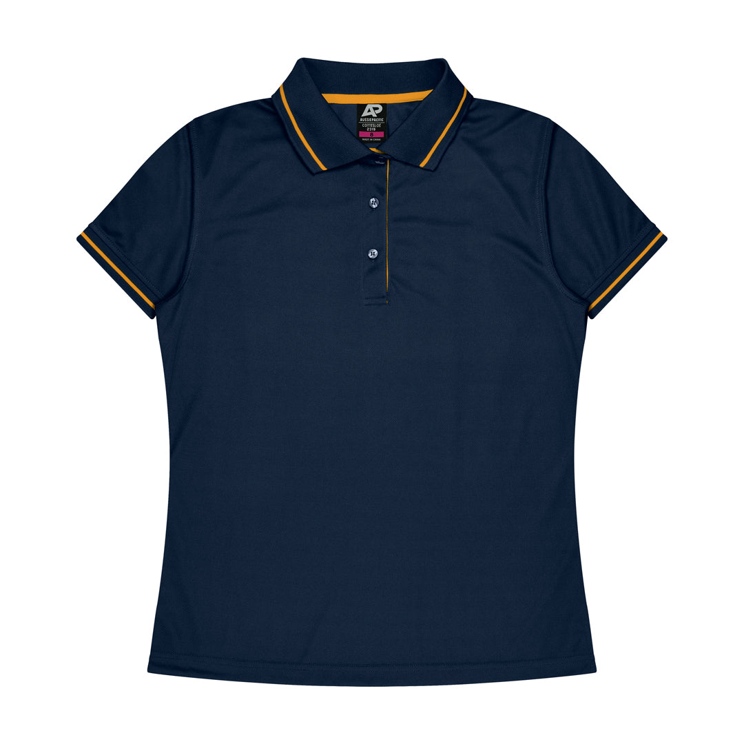House of Uniforms The Cottesloe Polo | Ladies | Short Sleeve Aussie Pacific Navy/Gold