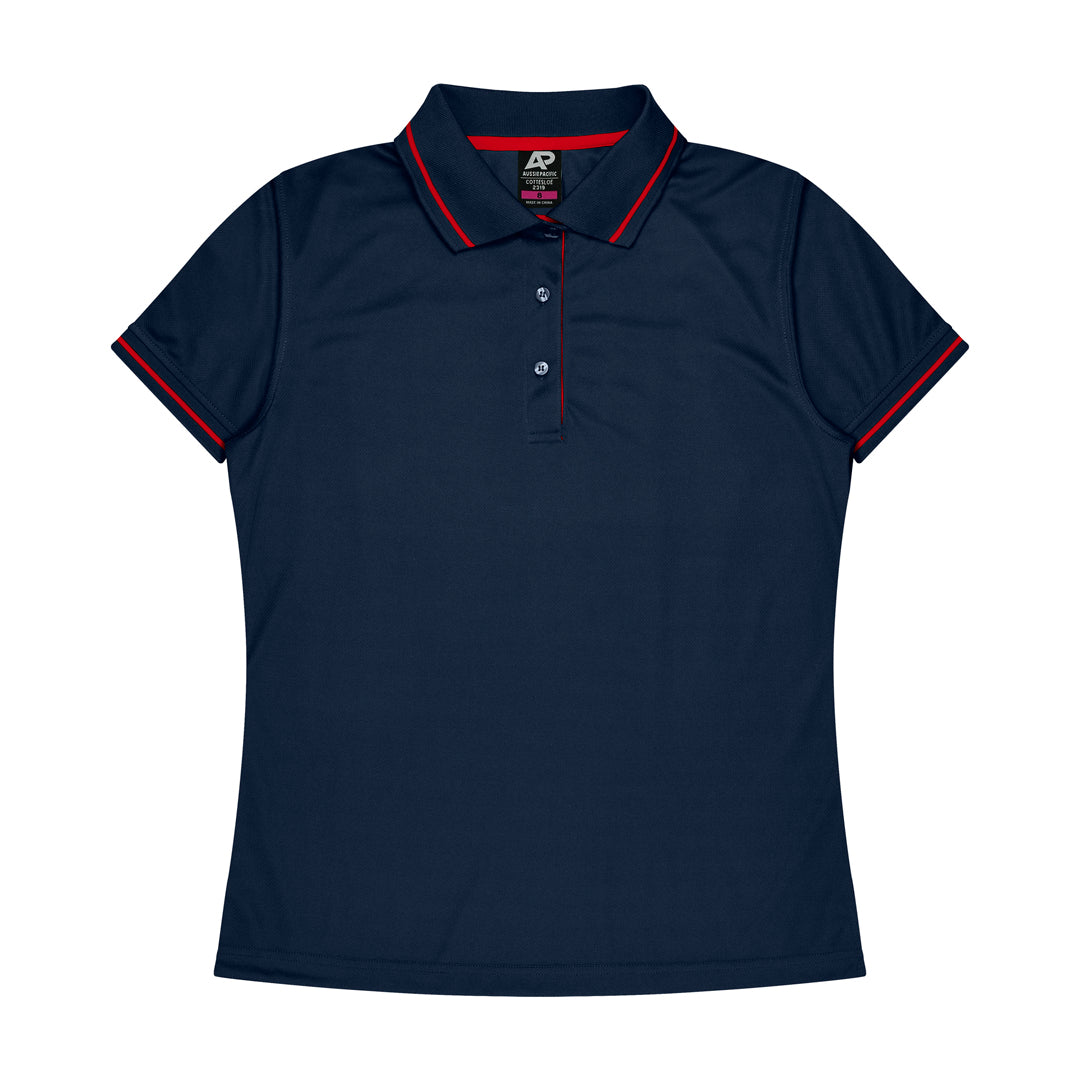 House of Uniforms The Cottesloe Polo | Ladies | Short Sleeve Aussie Pacific Navy/Red