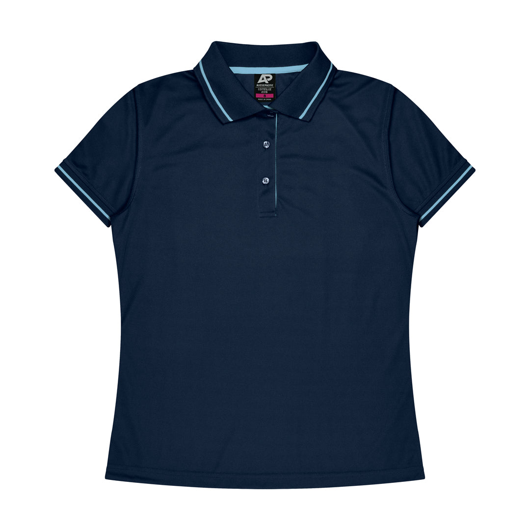 House of Uniforms The Cottesloe Polo | Ladies | Plus | Short Sleeve Aussie Pacific Navy/Sky
