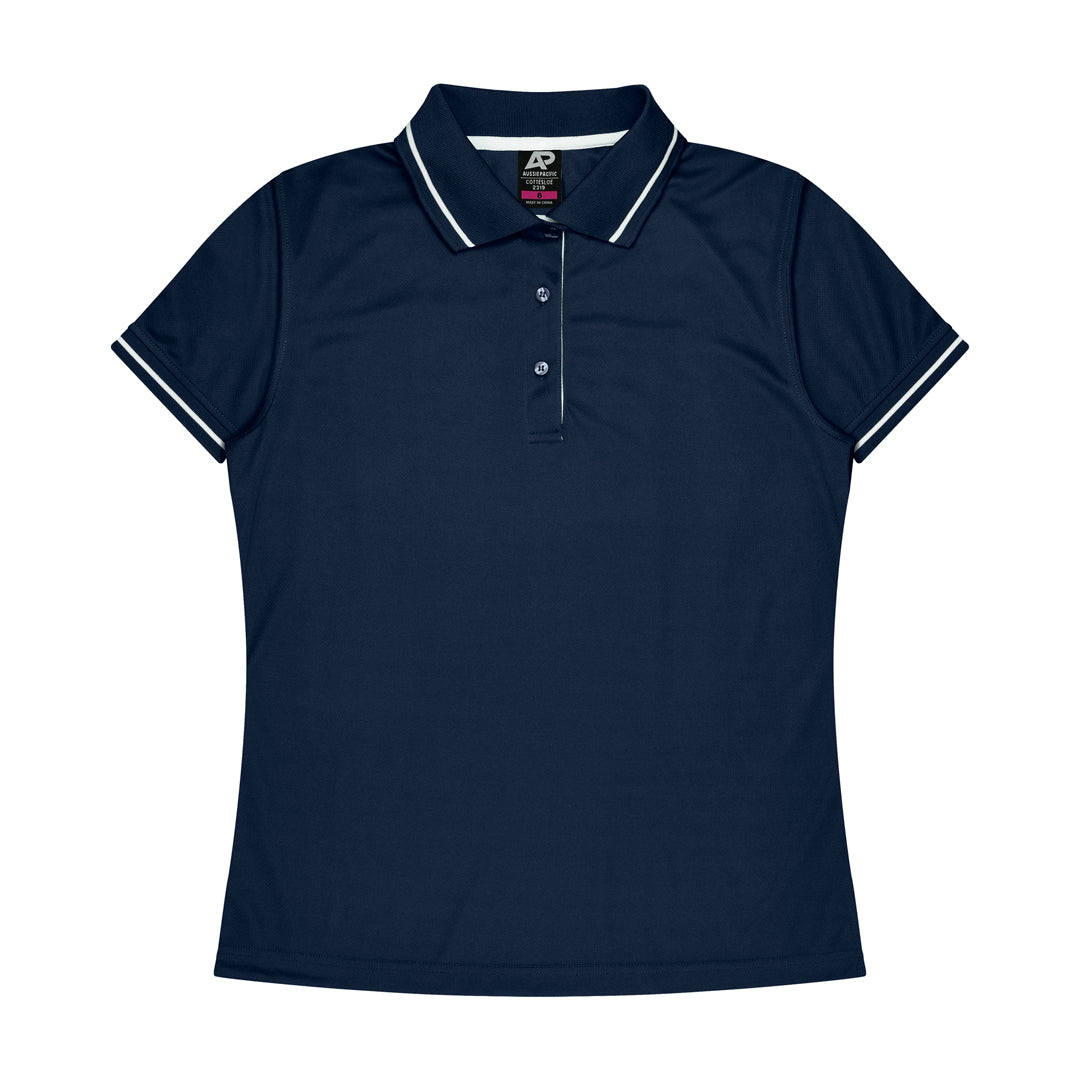 House of Uniforms The Cottesloe Polo | Ladies | Short Sleeve Aussie Pacific Navy/White
