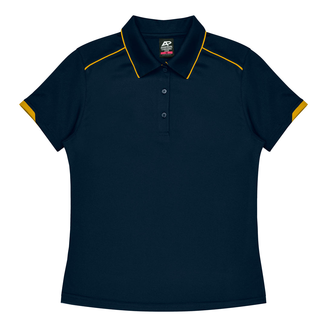House of Uniforms The Currumbin Polo | Ladies | Short Sleeve Aussie Pacific Navy/Gold