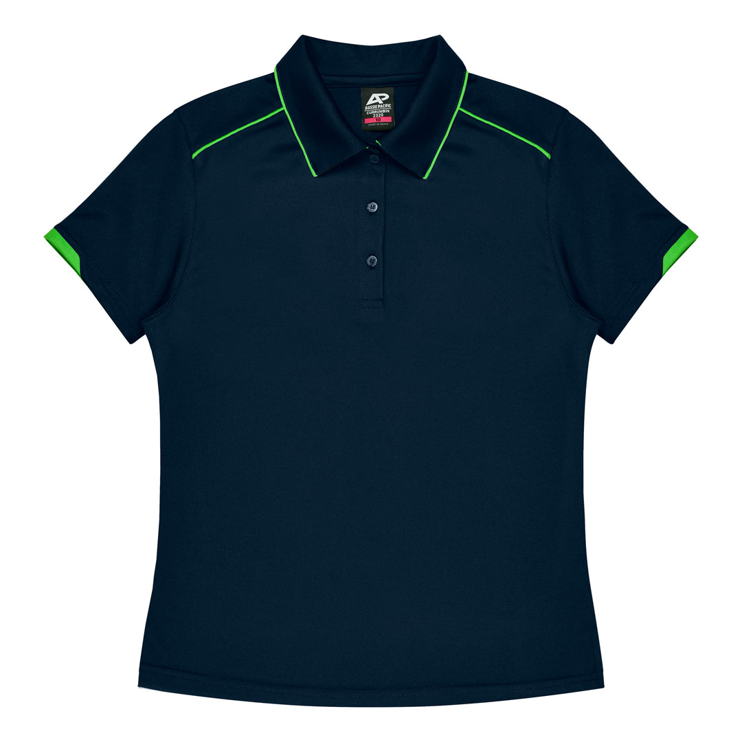 House of Uniforms The Currumbin Polo | Ladies | Short Sleeve Aussie Pacific Navy/Green