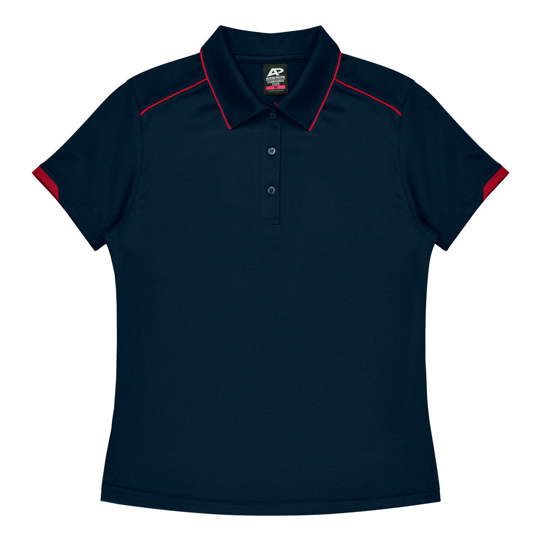 House of Uniforms The Currumbin Polo | Ladies | Short Sleeve Aussie Pacific Navy/Red