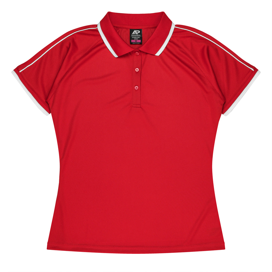 House of Uniforms The Double Bay Polo | Ladies | Short Sleeve Aussie Pacific Red/White