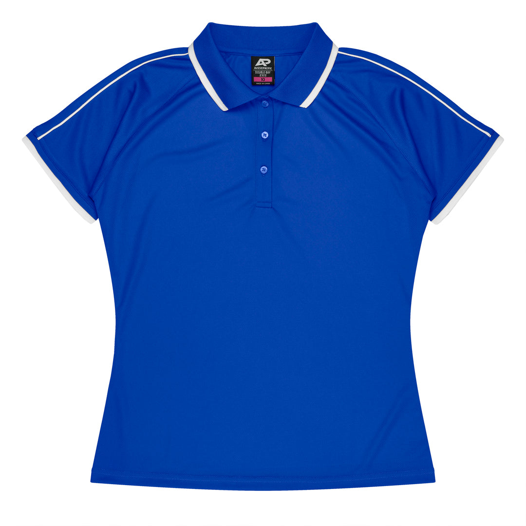 House of Uniforms The Double Bay Polo | Ladies | Short Sleeve Aussie Pacific Royal/White