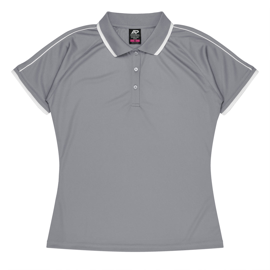House of Uniforms The Double Bay Polo | Ladies | Short Sleeve Aussie Pacific Silver/White
