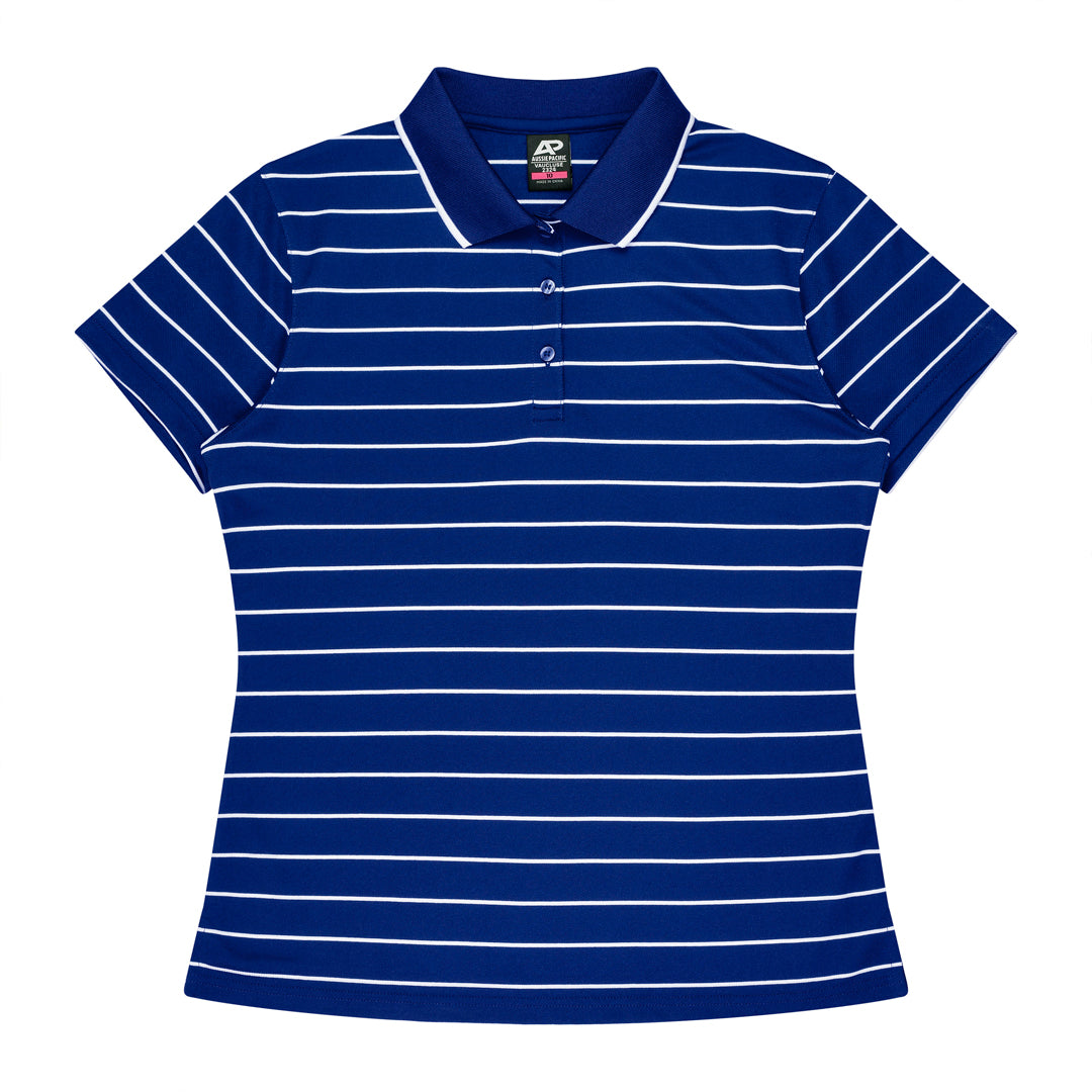 House of Uniforms The Vaucluse Polo | Ladies | Short Sleeve Aussie Pacific Royal/White