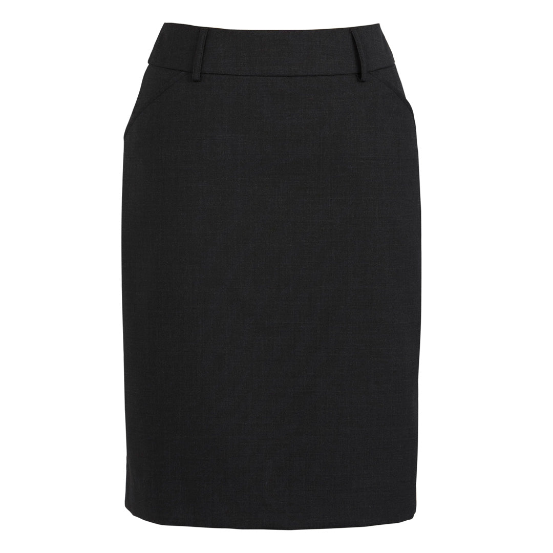 House of Uniforms The Cool Wool Pleat Skirt | Ladies Biz Corporates Black