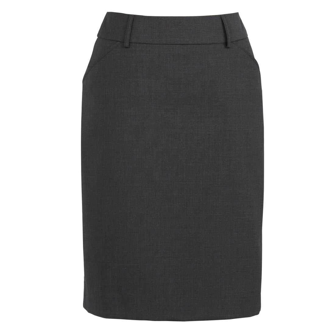 House of Uniforms The Cool Wool Pleat Skirt | Ladies Biz Corporates Charcoal