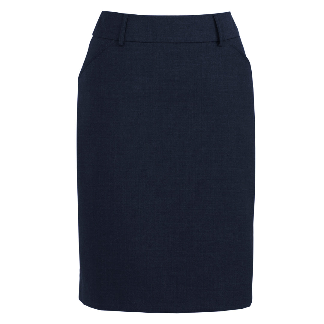 House of Uniforms The Cool Wool Pleat Skirt | Ladies Biz Corporates Navy