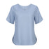 House of Uniforms The V-Neck Crepe Top | Ladies | Short Sleeve LSJ Collection Sky