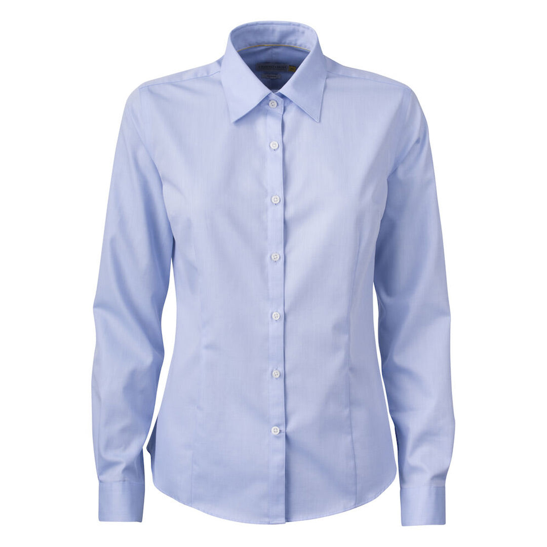 House of Uniforms The Yellow Bow 50 Shirt | Ladies | Long Sleeve James Harvest Sky Blue