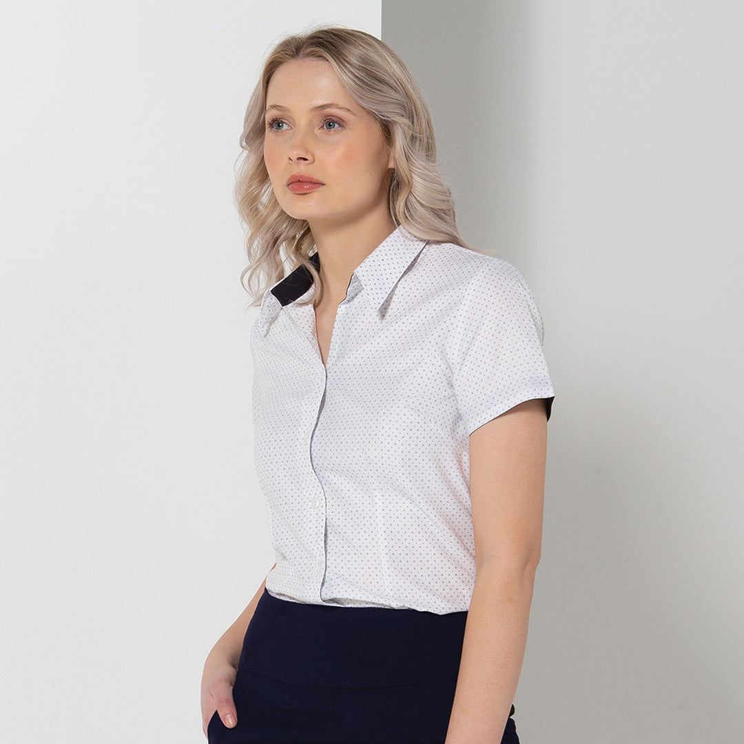 House of Uniforms The Flinders Shirt | Ladies | Short Sleeve LSJ Collection White