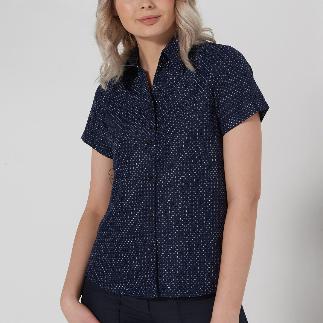 House of Uniforms The Flinders Shirt | Ladies | Short Sleeve LSJ Collection Navy
