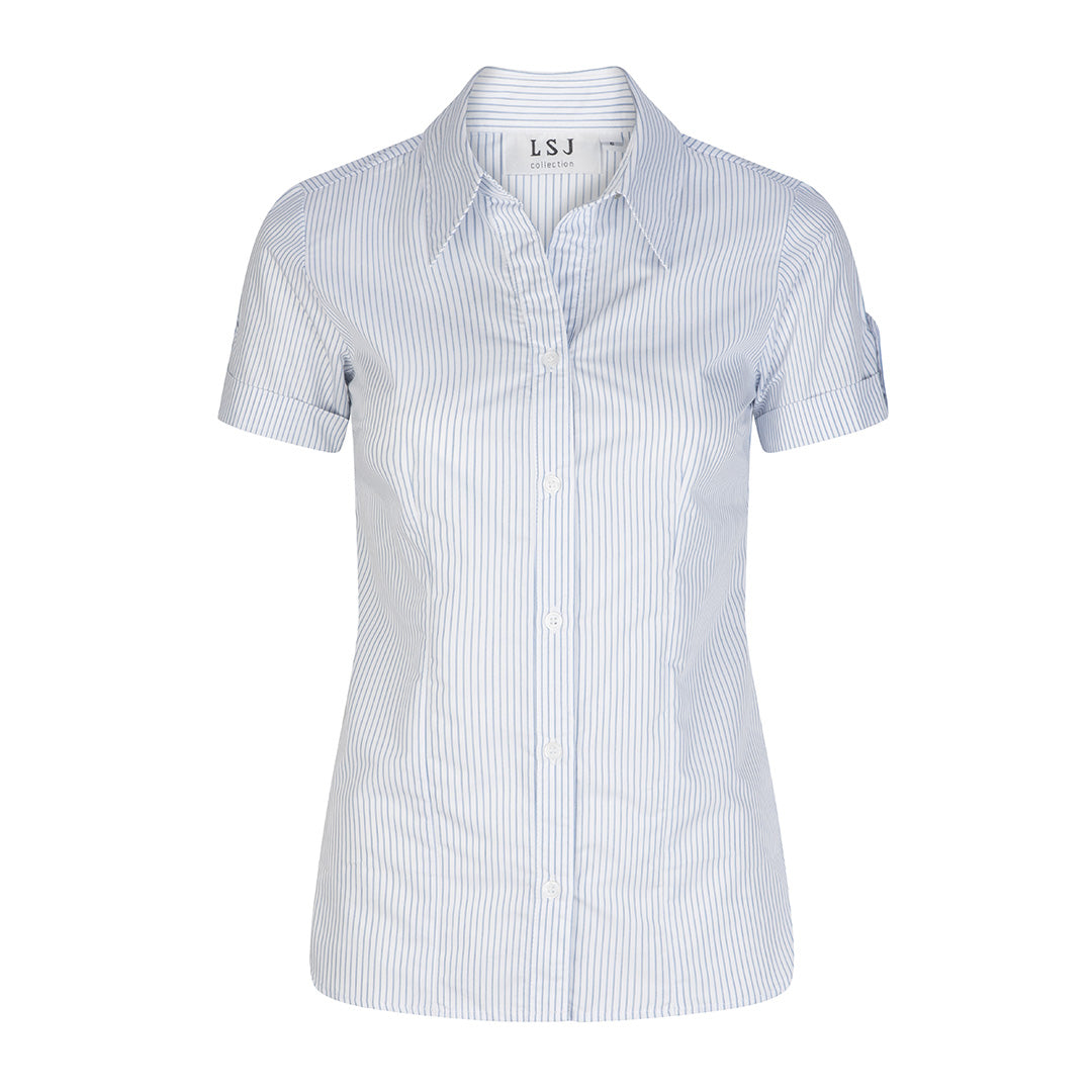 House of Uniforms The Bourke Street Shirt | Ladies | Short Sleeve LSJ Collection Blue