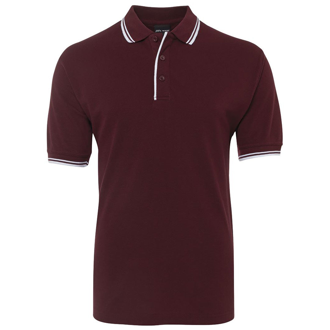 Contrast Polo | Maroon/White