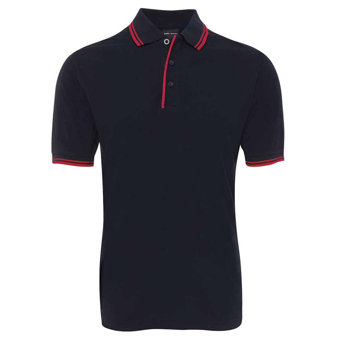 House of Uniforms The Contrast Polo | Adults | Navy Base Jbs Wear Navy/Red