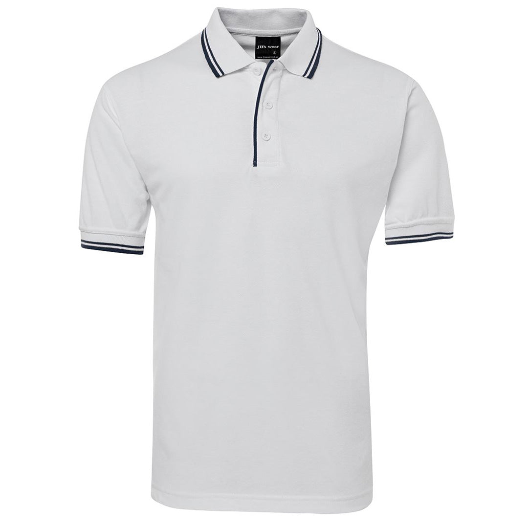 House of Uniforms The Contrast Polo | Adults | Coloured Bases Jbs Wear White/Navy