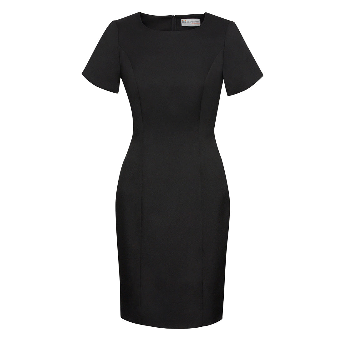 House of Uniforms The Cool Stretch Dress | Short Sleeve Biz Corporates Black