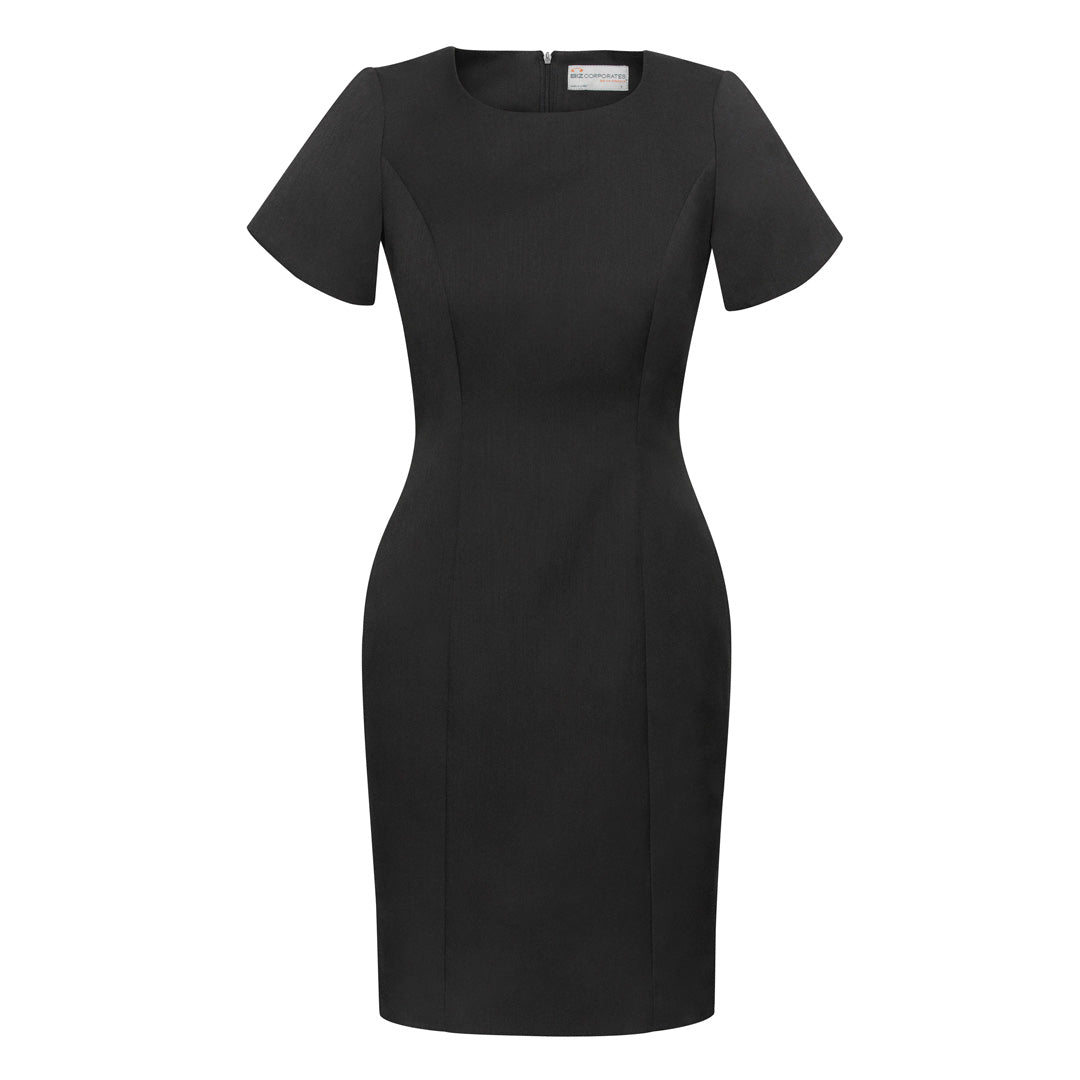House of Uniforms The Cool Stretch Dress | Short Sleeve Biz Corporates Charcoal
