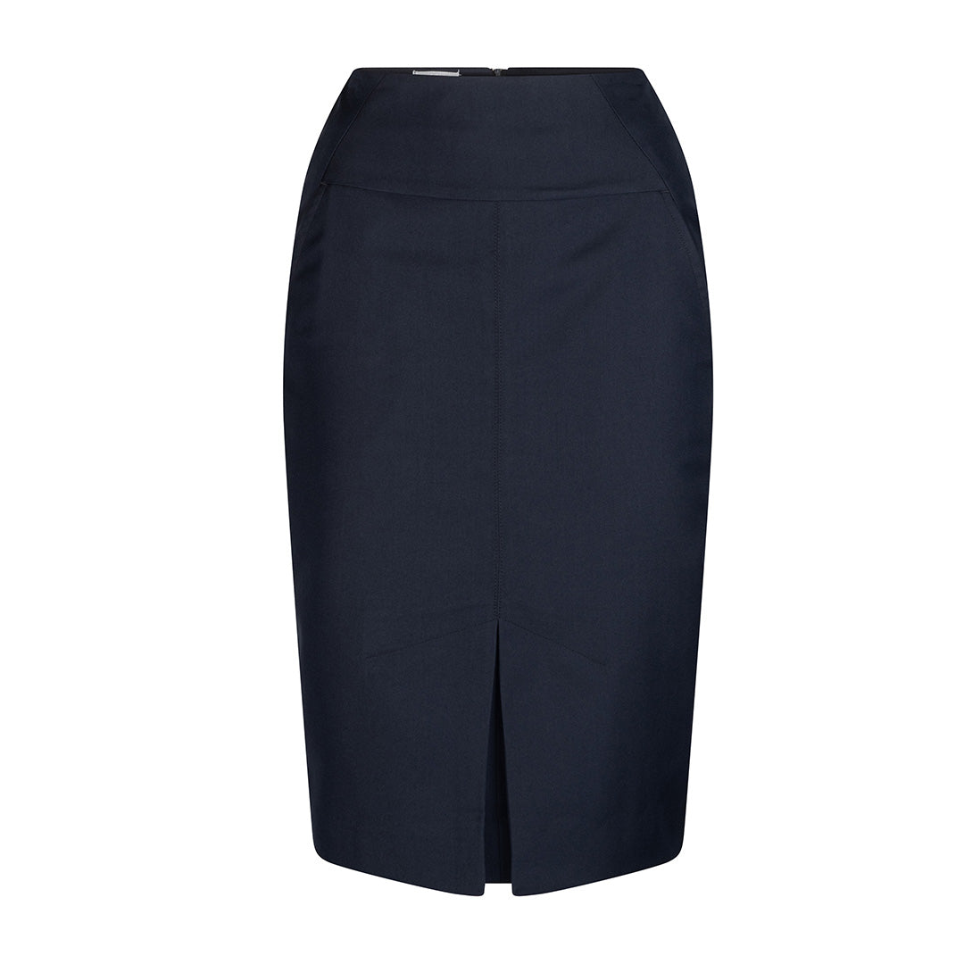 House of Uniforms The Front Pleat Skirt | Poly Viscose LSJ Collection Navy