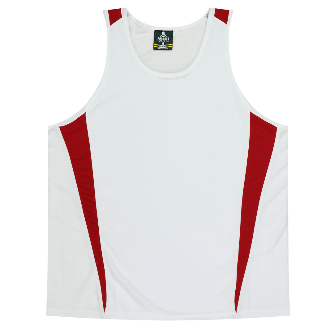 House of Uniforms The Eureka Singlet | Kids Aussie Pacific White/Red