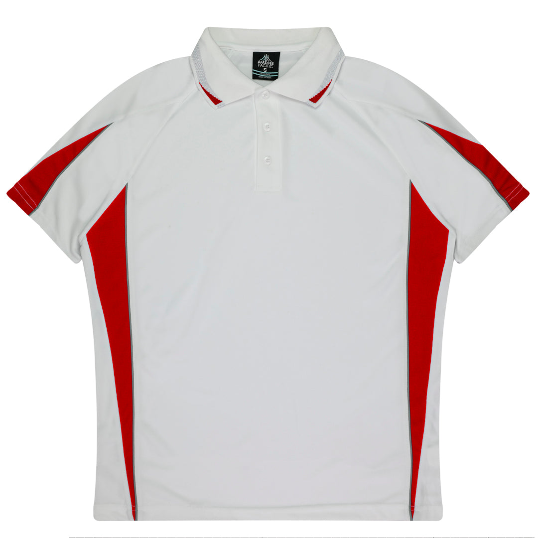 House of Uniforms The Eureka Polo Shirt | Kids Aussie Pacific White/Red