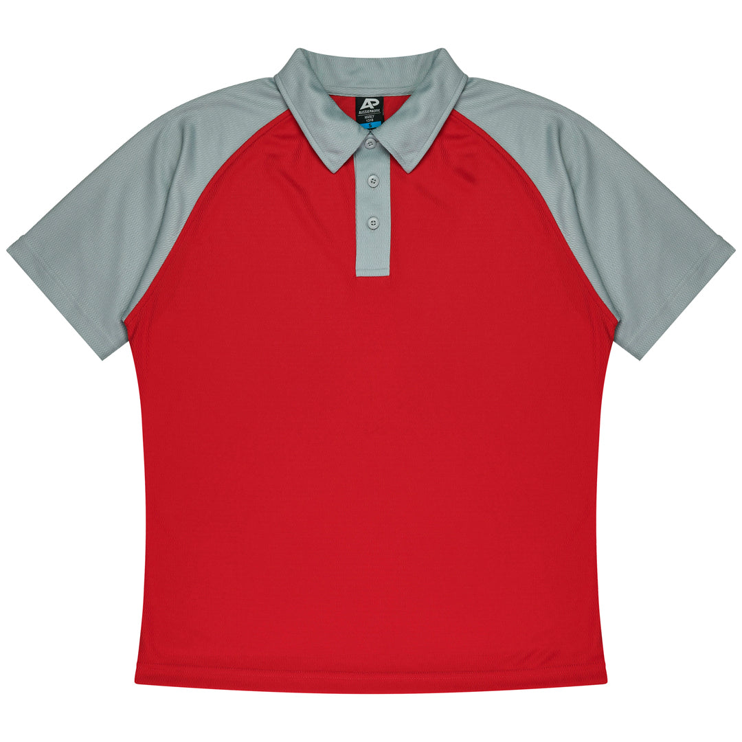 House of Uniforms The Manly Beach Polo | Kids | Short Sleeve Aussie Pacific Red/Grey