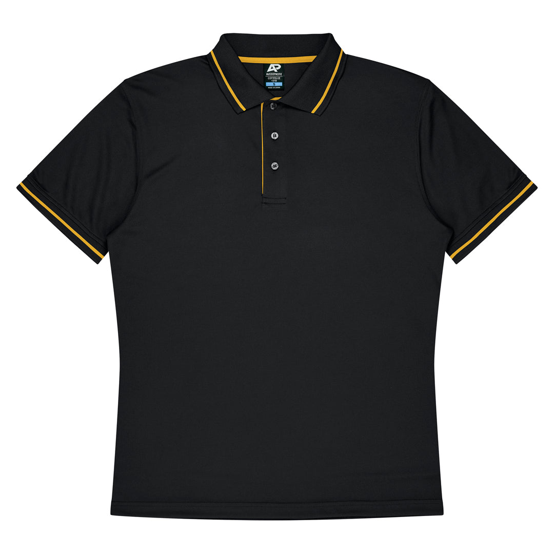 House of Uniforms The Cottesloe Polo | Kids | Short Sleeve Aussie Pacific Black/Gold