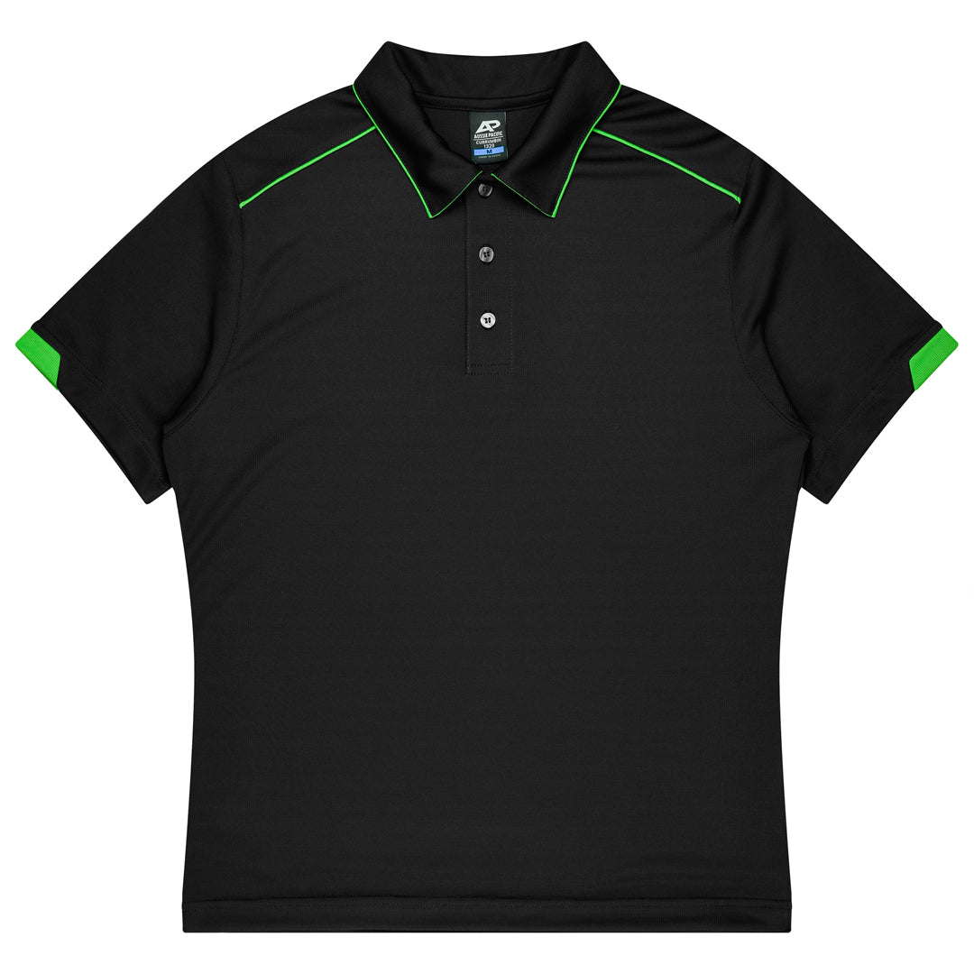 House of Uniforms The Currumbin Polo | Kids | Plus | Short Sleeve Aussie Pacific Black/Green