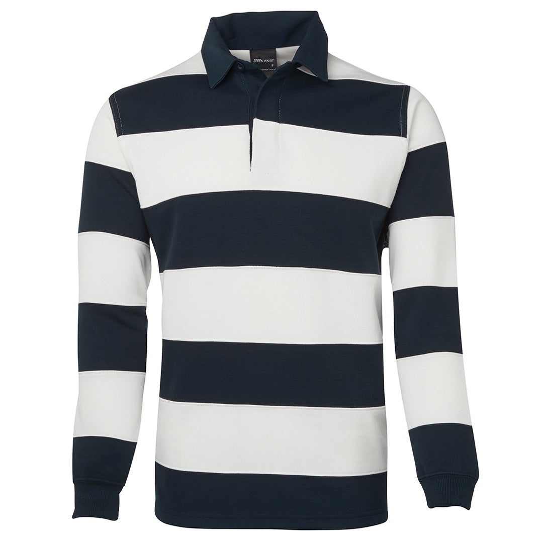 House of Uniforms The Striped Rugby Top | Adults Jbs Wear Navy/White