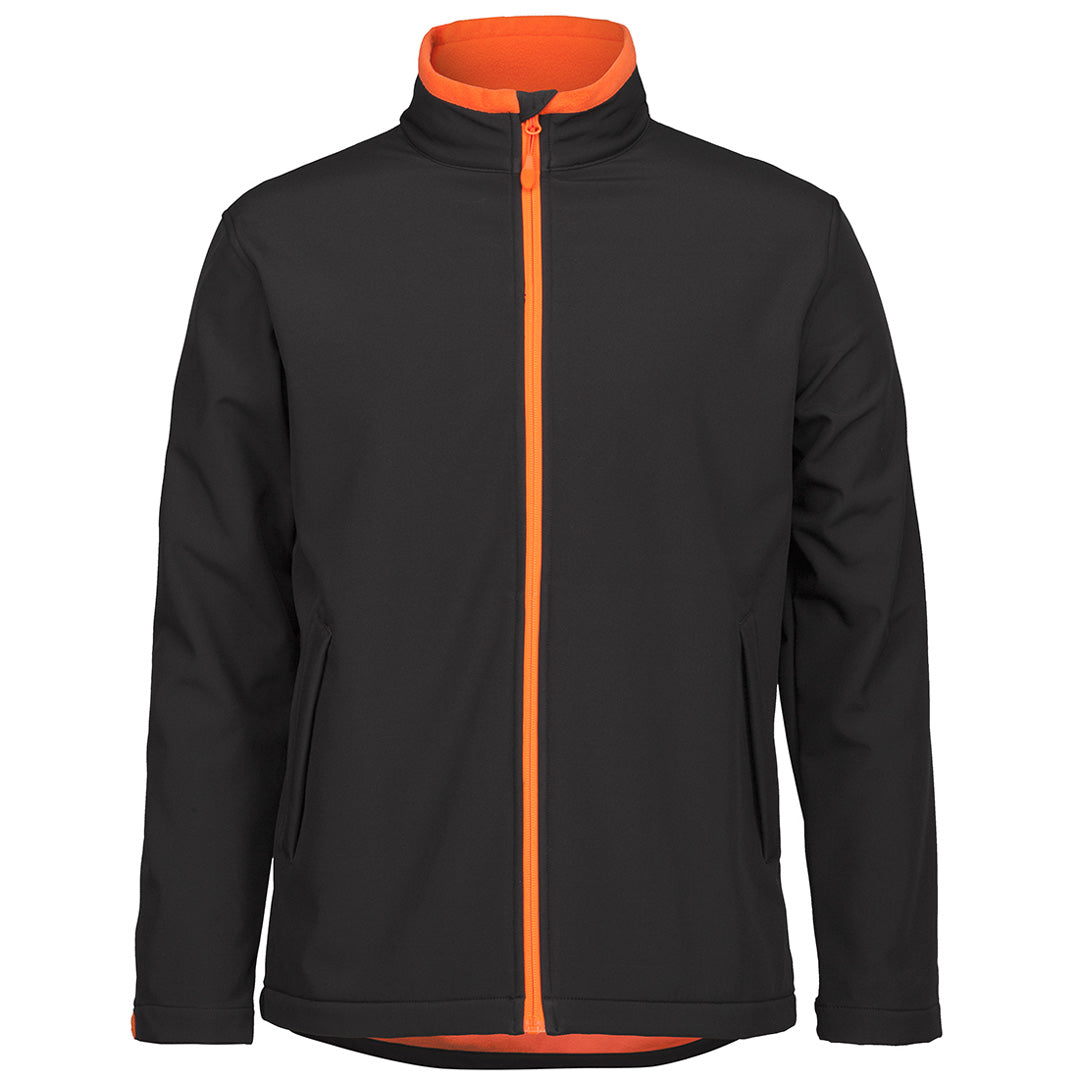 House of Uniforms The Contrast Softshell Jacket | Adults Jbs Wear Black/Orange